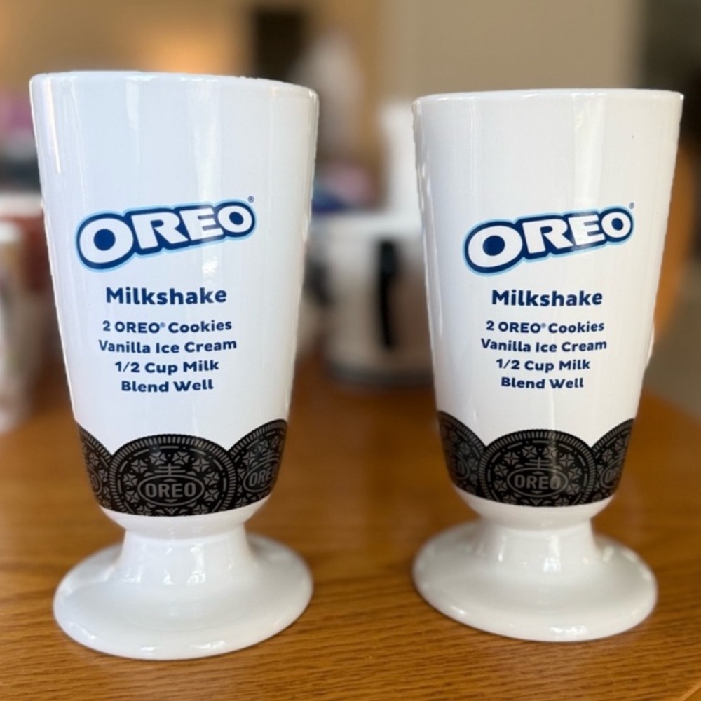 2X ✨ OREO MILKSHAKE & Recipe Ceramic Mug Cup Set 🍨🍪🫶🏽